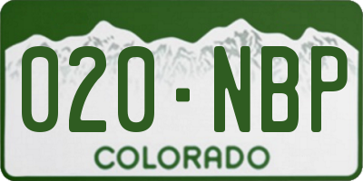 CO license plate 020NBP