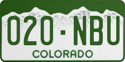 CO license plate 020NBU