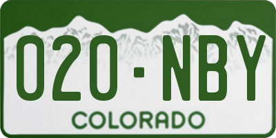 CO license plate 020NBY