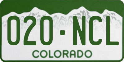 CO license plate 020NCL