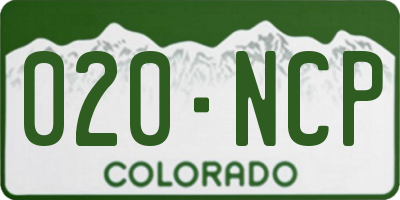 CO license plate 020NCP