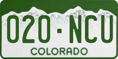 CO license plate 020NCU