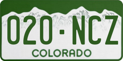 CO license plate 020NCZ