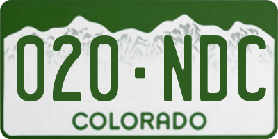 CO license plate 020NDC