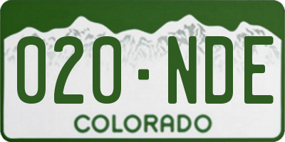 CO license plate 020NDE