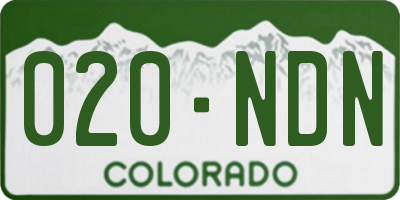CO license plate 020NDN