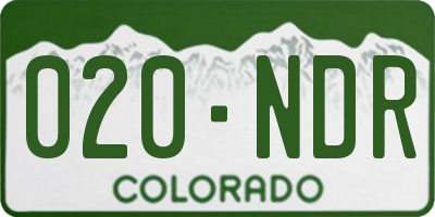 CO license plate 020NDR