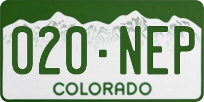 CO license plate 020NEP