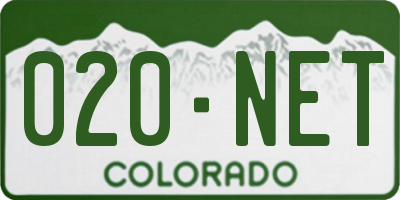 CO license plate 020NET