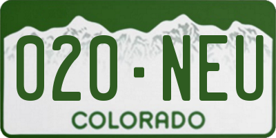 CO license plate 020NEU