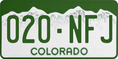 CO license plate 020NFJ