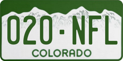 CO license plate 020NFL