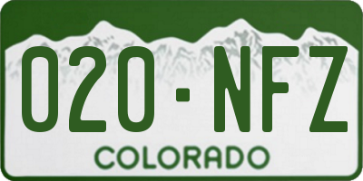 CO license plate 020NFZ