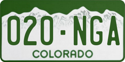 CO license plate 020NGA
