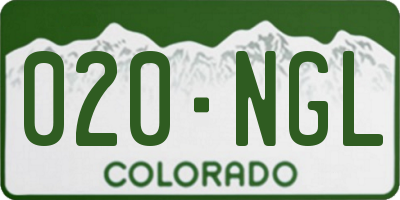 CO license plate 020NGL