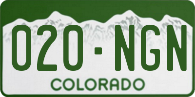 CO license plate 020NGN