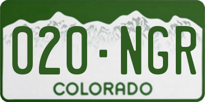 CO license plate 020NGR
