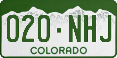 CO license plate 020NHJ