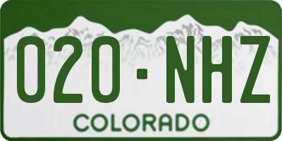 CO license plate 020NHZ