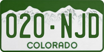 CO license plate 020NJD