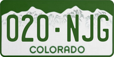 CO license plate 020NJG