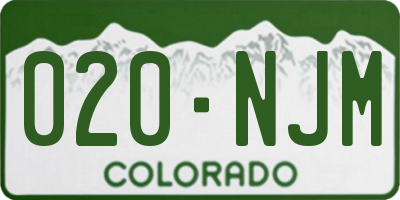 CO license plate 020NJM