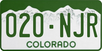CO license plate 020NJR