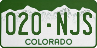 CO license plate 020NJS