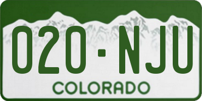 CO license plate 020NJU