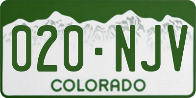 CO license plate 020NJV