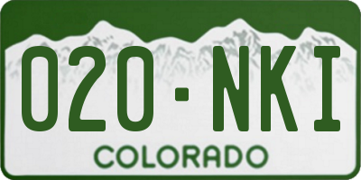 CO license plate 020NKI