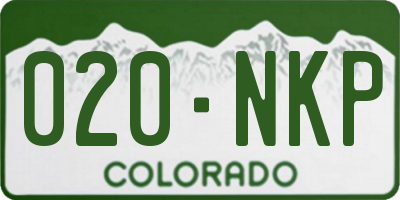 CO license plate 020NKP