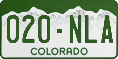 CO license plate 020NLA