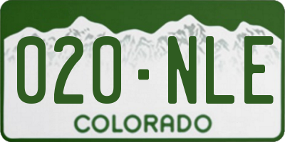 CO license plate 020NLE