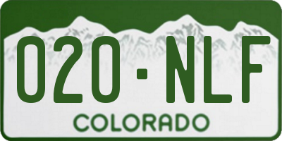 CO license plate 020NLF
