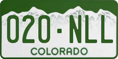 CO license plate 020NLL