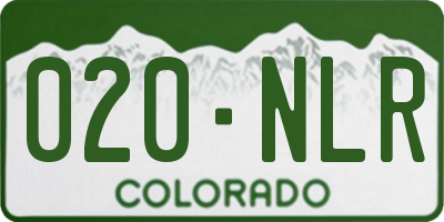 CO license plate 020NLR