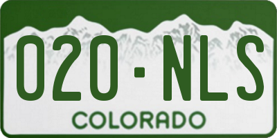 CO license plate 020NLS