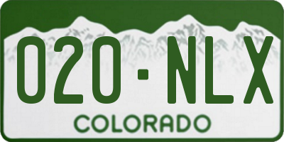 CO license plate 020NLX