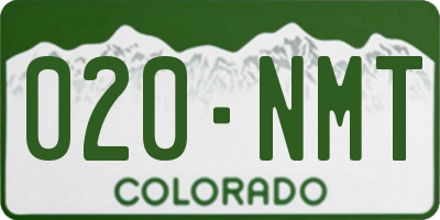 CO license plate 020NMT