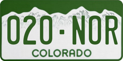 CO license plate 020NOR