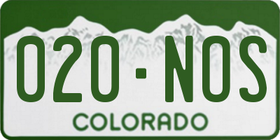 CO license plate 020NOS