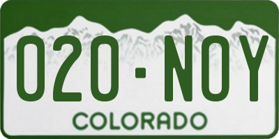 CO license plate 020NOY