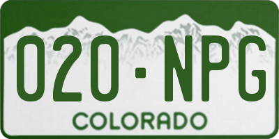 CO license plate 020NPG