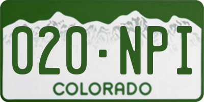 CO license plate 020NPI