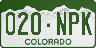 CO license plate 020NPK