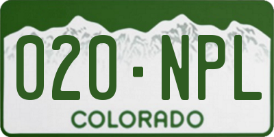 CO license plate 020NPL