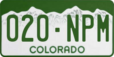 CO license plate 020NPM