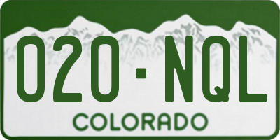 CO license plate 020NQL