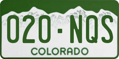 CO license plate 020NQS